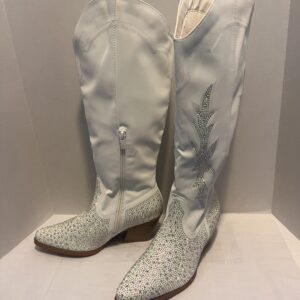 Bedazzled White Cowboy Boot